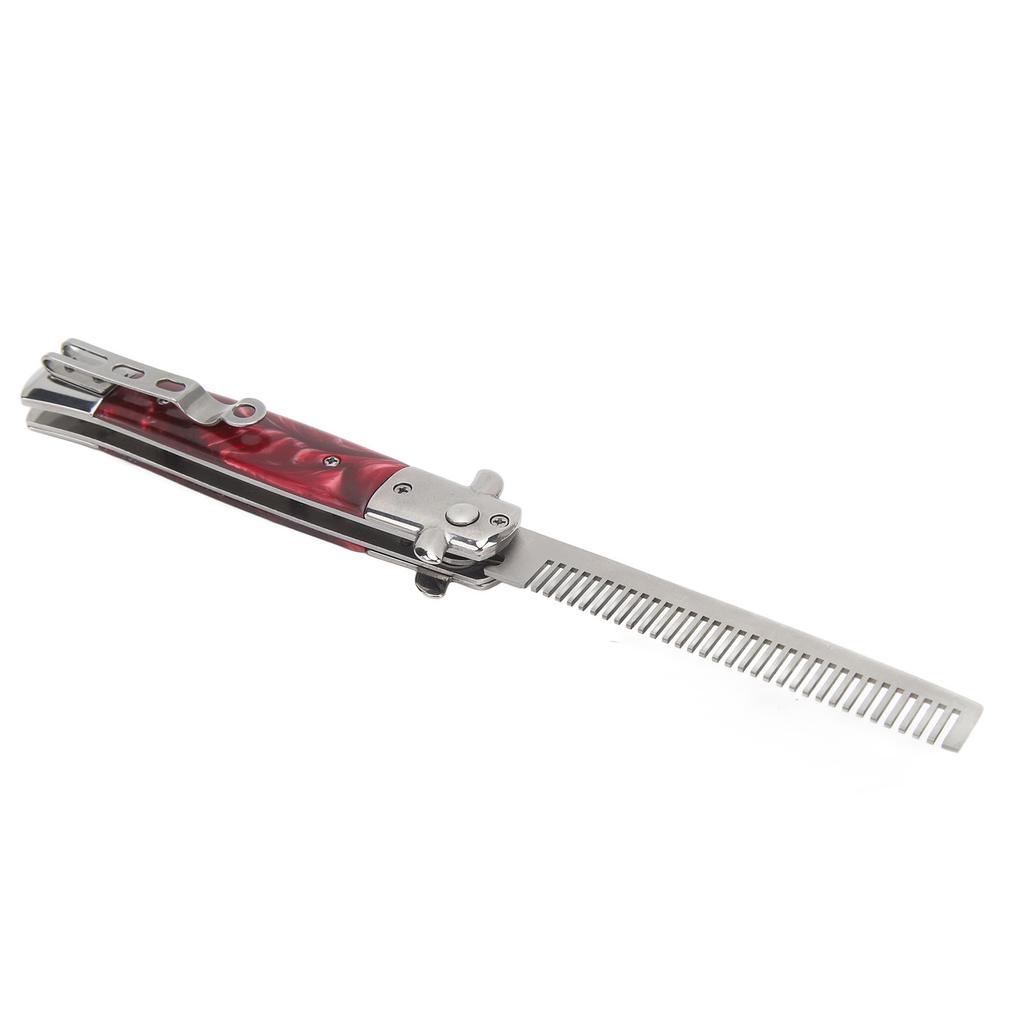 Расческа Switchblade для мужчин, автоматическая кнопка, складная карманная расческа для волос с маслом для бороды и усов