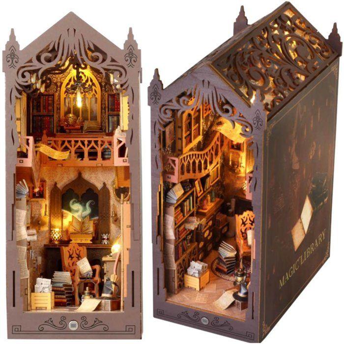 Book Nook - Kit DIY a construire Maquette 3D Serre Livre - Librairie Magique Creanook - 11 x 18 x 26 cm