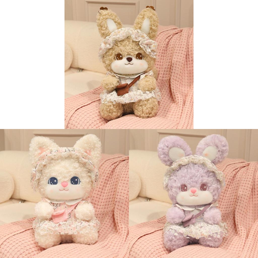 Мультяшная плюшевая игрушка Кот Белка Кролик Наполнена ПП-хлопком Для детского подарка на день рождения