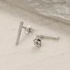 Серьги-гвоздики из стерлингового серебра S925 с дорожкой из фианитов