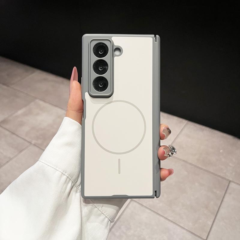 Матовый приятный для кожи чехол для Samsung Galaxy Z Fold, специальный яркий цвет, встроенная защита магнитного шарнира, ударопрочная мягкая крышка