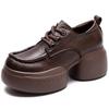 GKTINOO Ретро Туфли-лодочки на толстой подошве из натуральной кожи 2025 Весна Новые Женские туфли на платформе с круглым носком в британском стиле