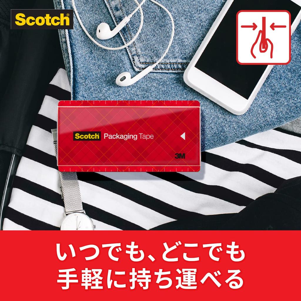 Который можно разрезать с помощью 3M Scotch Gum Pocket Packing, режет прямо с помощью упаковки [ручной ленты], размер, ручная лента, тихая, портативная, 7 м, 3, 3852FLT-RD-3P