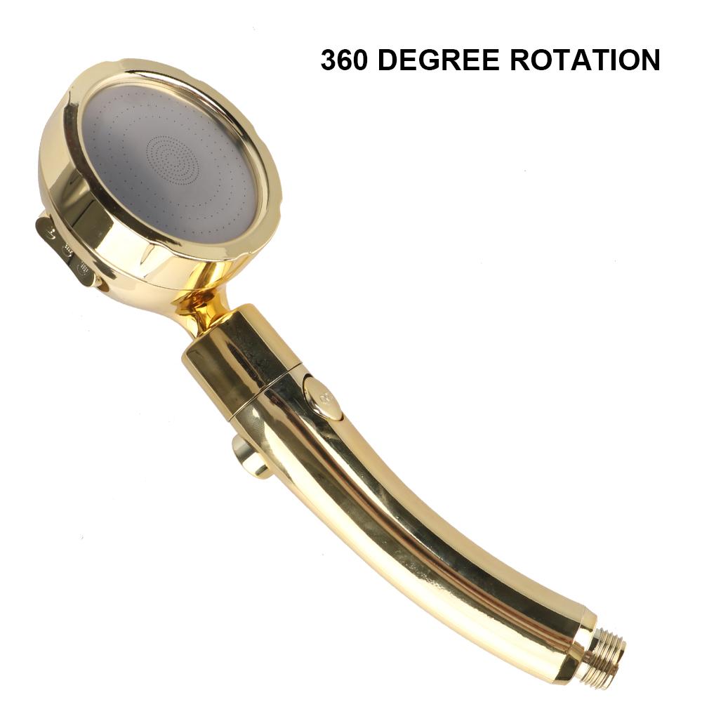 Вращающаяся на 360 градусов ручная душевая головка с 3 режимами струи, переключателем ВКЛ/ВЫКЛ и функцией паузы, водосберегающая душевая головка