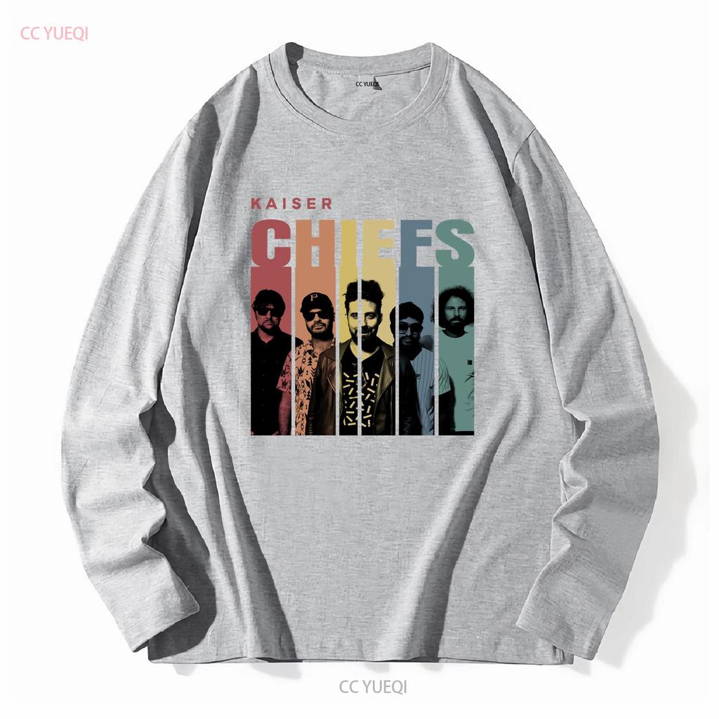 Kaiser Chiefs группа Винтажная футболка Фан Рок-музыка с длинным или коротким рукавом винтажная Стирка Повседневная Мягкая графическая Слегка