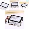 Foldable Portable A4 Rectangular 3x Reading Magnifying Glass With Led Light For Senior Use Creative Desk Accessory