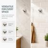 4 PCS Silver Black Stainless Steel Hook Sticky Backing Towel Hook Adhesive Hook  Wall Mount