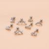 1Pc Moon Crown Cartilage Stud Earrings For Women Surgical Steel CZ Crystal Helix Tragus Conch Rook Ear Piercing Jewelry