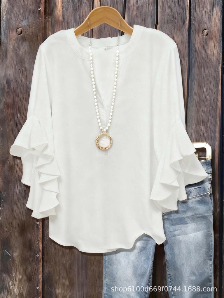 Женская футболка большого размера однотонная - Коллекция Весна/Лето/Осень