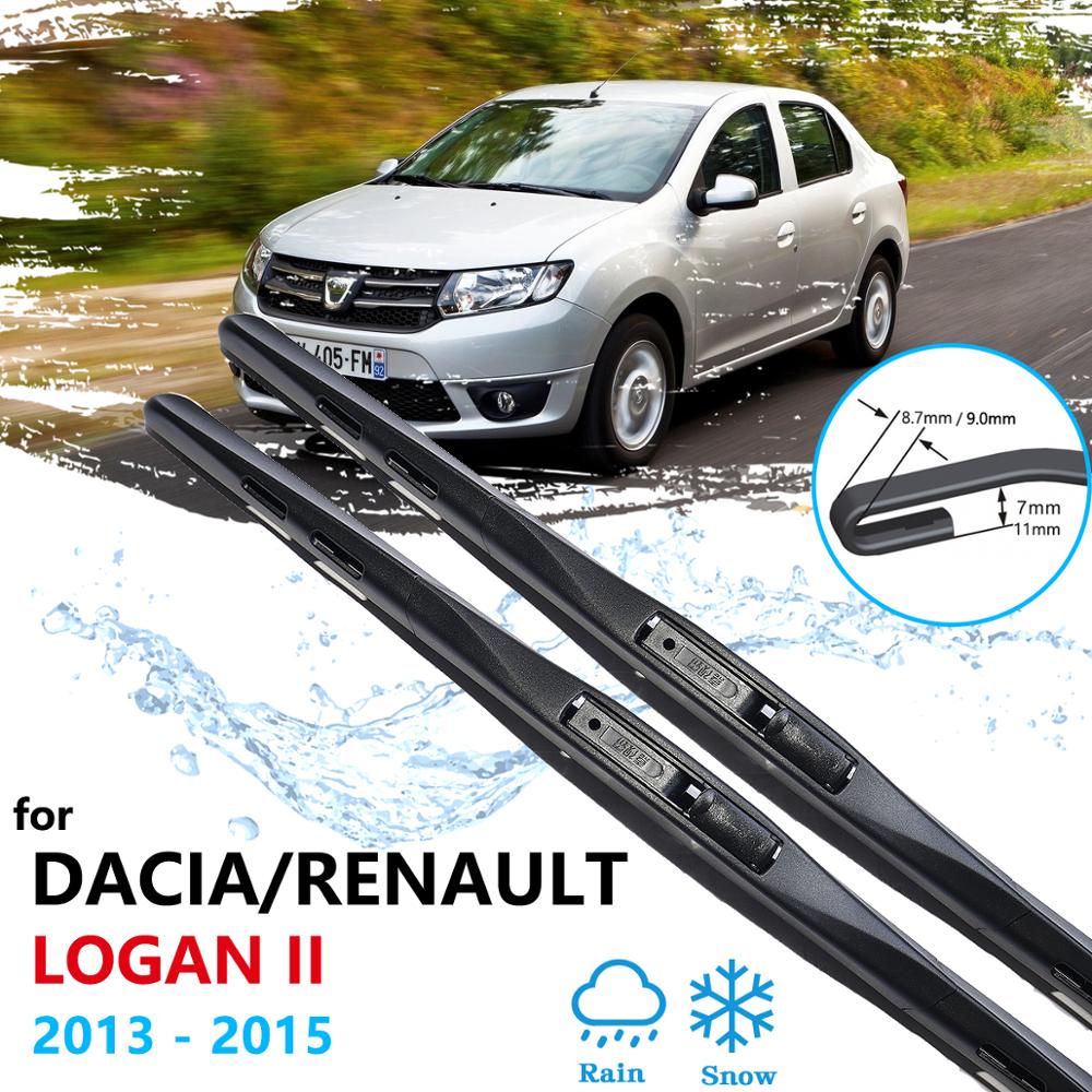 Щетки переднего стеклоочистителя автомобиля для Dacia Renault Logan 2 2013 2014 2015 II, щетки для лобового стекла, омыватель, автомобильные аксессуары