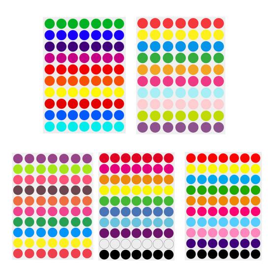 Цветные точечные наклейки, самоклеящиеся, сильная липкость, водонепроницаемые, широко используемые круглые наклейки «сделай сам», этикетки