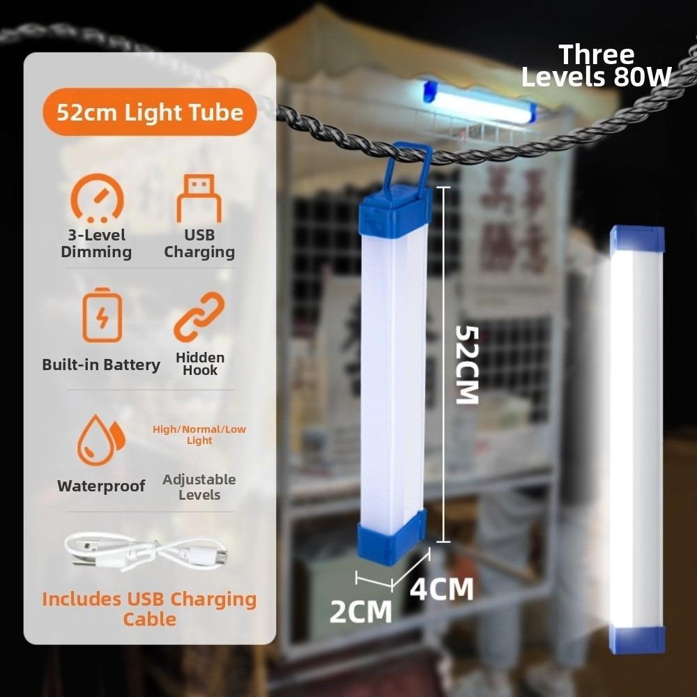 Dimmable Cordless LED Light 3rd Gear Lighting Lamp Portable Magnetic Flashlight  Lighting Tools
