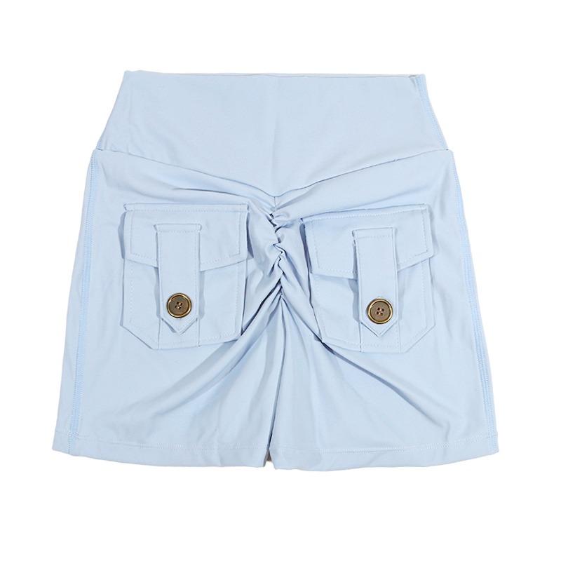 Шорты Женские Спортивные С Карманом Ягодицы Фитнес Тренировка Высокая Талия Леггинсы Лосины Push Up Велосипедные Шорты Сборка Одежда Для Зала