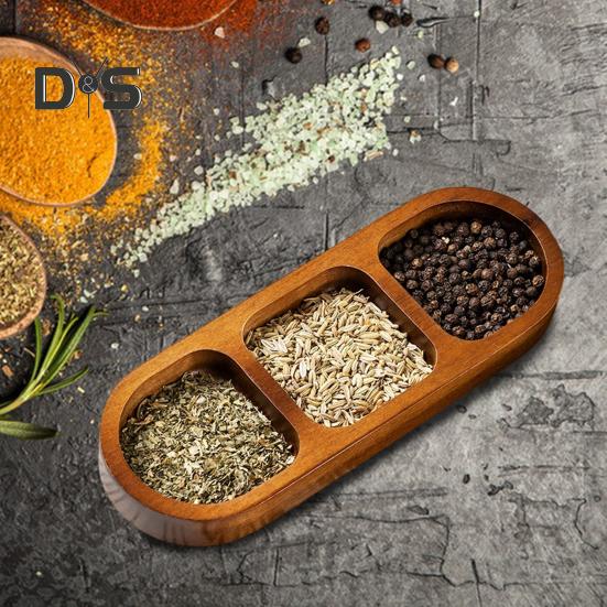 Разделенный деревянный поднос для сервировки, блюдо для приправ, многосекционные соусницы для закусок, фруктовых конфет, элегантные деревянные тарелки для повседневного использования