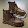 2025 Trendy Martin Boots Men's Autumn High-top British Style Men's Casual Leather Shoes Non-slip and Wear-resistant Tooling Boots Short Boots
