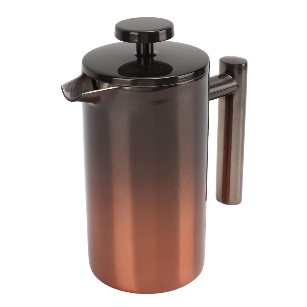 Френч-пресс для кофеварки и чая с фильтром, двухслойный, нержавеющая сталь 304, градиентный пандус для 350 мл