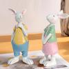 2Pcs Festival Easter Bunny Statues Cute Bunny Desktop Decoration  Outdoor Garden Lawn