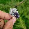 Oval African Amethyst Gemstone 925 Silver New Statement Handcrafted Ring Jewelry