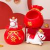 2026 Chinese Year Figurine Resin Red Fortune Bag Horse in Zodiac Horse Feng Shui Desk
