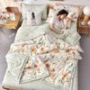 Cotton Luxury Washed Summer Quilt - Minimalist Ice Cream Pattern, Lightweight, Cool & Machine Washable.