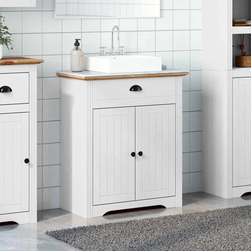 Vidaxl Szafka Pod Umywalkę Łazienkową, Bodo, Biało-Brązowa, 70X35X80Cm