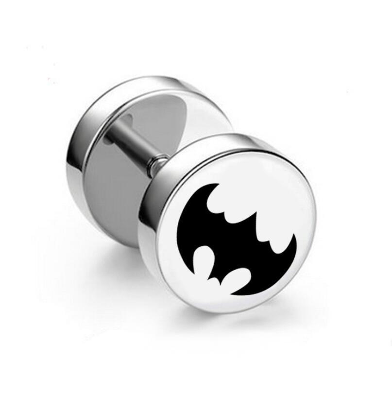 1 шт. Панк Черные Серьги-гвоздики из нержавеющей стали Круглые Женские Мужские Готические Тоннели Штанги Гантели Серьги Пирсинг ушей Циркон Подарки