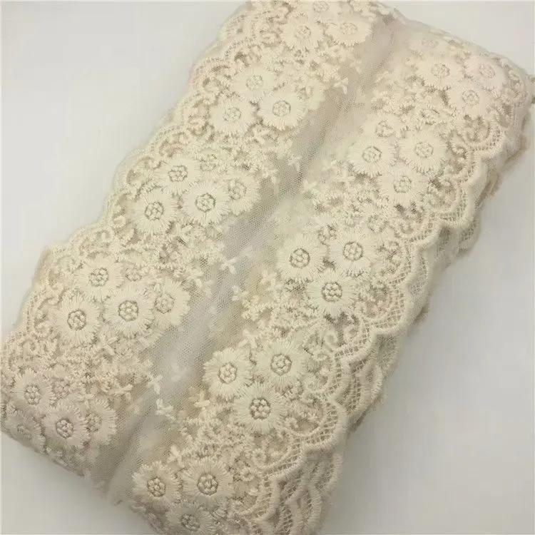 1 Метр Хлопок Цветочная Вышивка Сетка Пэчворк Кружево DIY Одежда Швейная Ткань 12 см Ширина DIY Одежда Шторы Аксессуары Лента