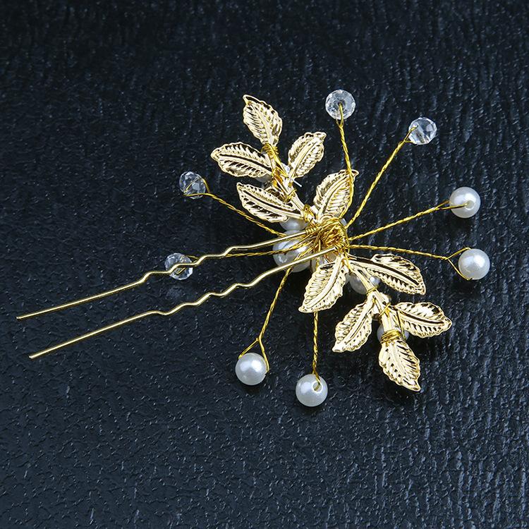 Pearl Crystal Bride Wedding Hair Pins Silver Rhinestone Hair Piece Bridal Hair Jewelry Accessories for Women