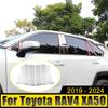 Наклейки на стойки оконных стоек автомобиля с эффектом зеркала из нержавеющей стали для Toyota RAV4 XA50 2019-2024 2024 2024 2024 Hybrid