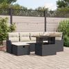 7-Piece Garden Sofa Set with Cushions In Black Poly Rattan 3361271
