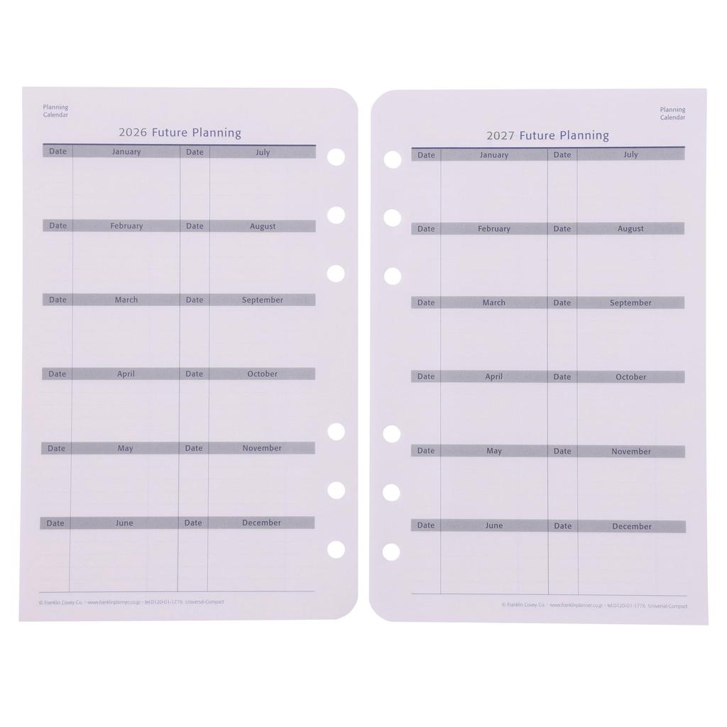 Franklin Planner Universal Daily Refill, 12-Month Edition, Starting July 2024, Compact, 86188