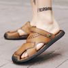 Men's Sandals Genuine Leather Summer Breathable Roman Sandals Antiskid Outdoor Beach Sandals Handmade Designer Shoes Mocassins