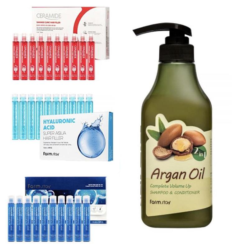 FARM STAY Best Selling Hari Product SET: Hair Filler & Shampoo (4 Options)