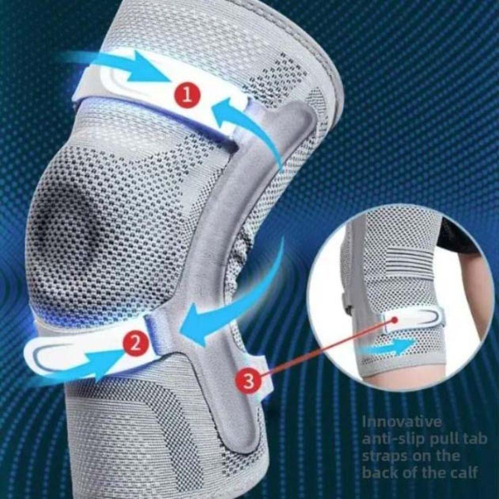 Leg Brace Protector Nylon Knee Brace Breathable Silicone Patella Strap Sports Knee Pads Fitness