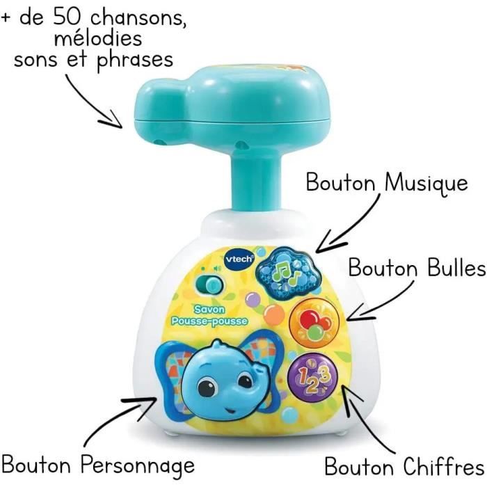 Jeu De Bain - VTECH BABY - P'tit Savon Lumi Pousse-Pousse - Bulles Lumineuses - Musique - Chiffres Et Couleurs