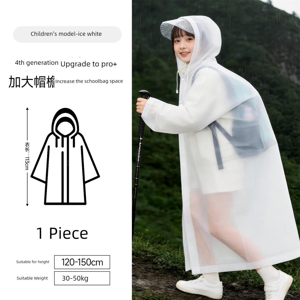Children's Large-Brimmed Face-Protecting Disposable Raincoat for School, Special for Kids, Can Be Carried with a Backpack, Rainproof Poncho, Portable