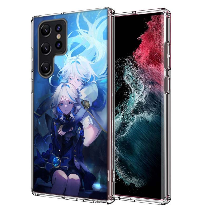 Cute Furina Genshin Impact Capa Phone Case For Samsung S26 Ultra S25 Edge Galaxy S23 S21 S20 S24 FE S22 S10 Plus Cover Clear TPU