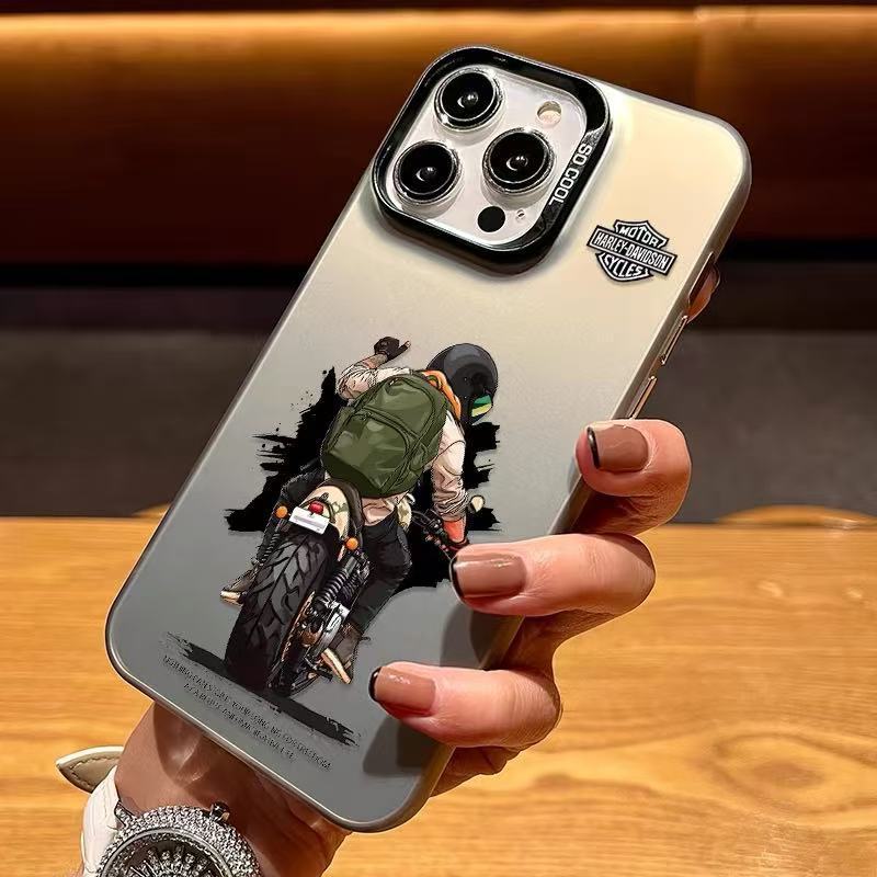 Чехол для телефона с изображением мальчика на мотоцикле, подходит для iPhone 16, Apple 15 Pro Max/14/13 Pro/12/11