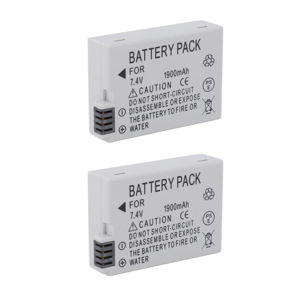 2Pcs LP E8 Camera Battery 7.4V 1900mAh Camera Battery Replacement for T3i T2i T4i T5i 600D 550D 650D