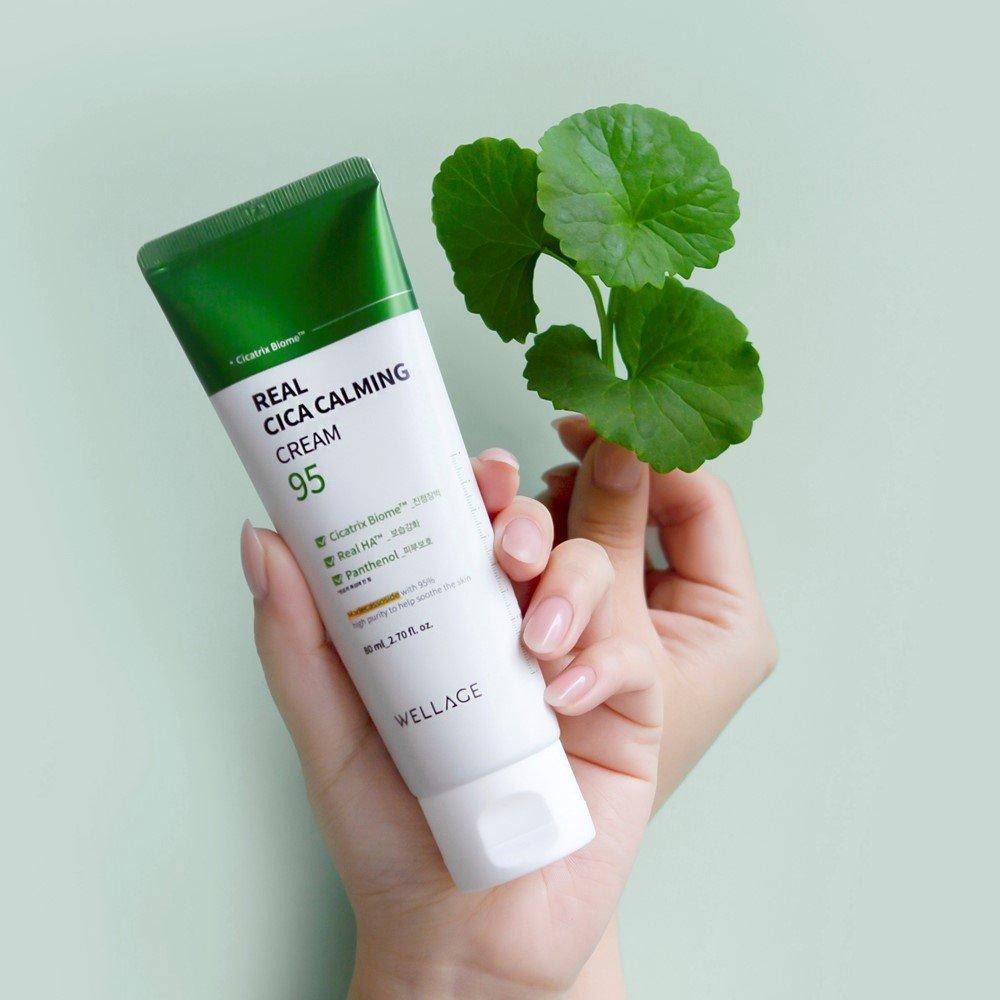 WELLAGE Real Cica Успокаивающий крем 95 80 мл