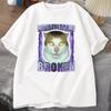 Monday Left Me Broken Funny Cat Tshirt for Unisex Women Printed Short Sleeve Cotton Round Neck Graphic T Shirts Streetwear Tshirt