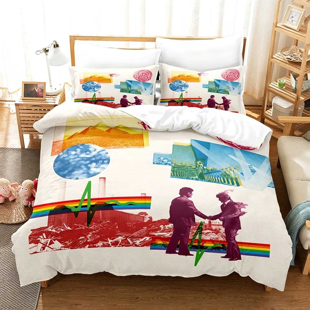 Exquisite 3D P-Pink Band F-Floyd Duvet Cover Set Bedding Set Single Double King Size Bedroom Decorati For Kids Boys Girlsgift