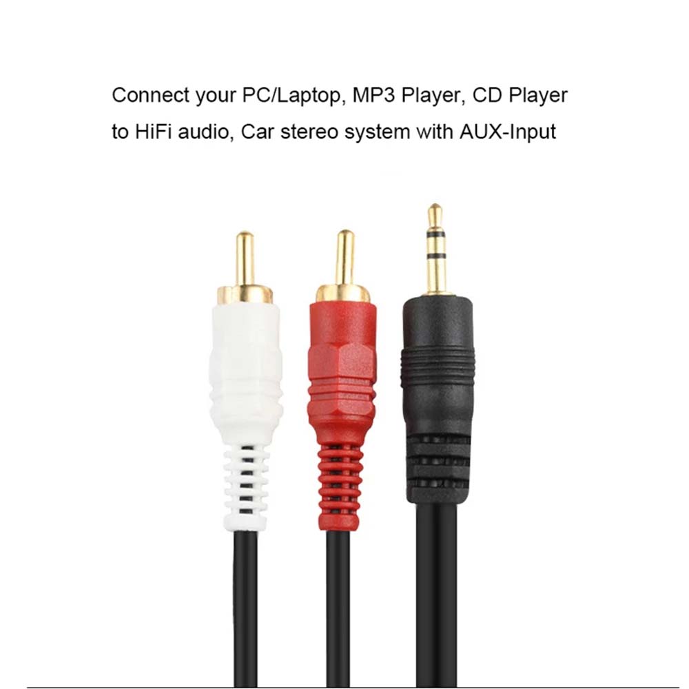Extension cable 2 RCA Stereo Jack Connector Audio AUX Line 3.5mm to 2 RCA Male Adapter Cable
