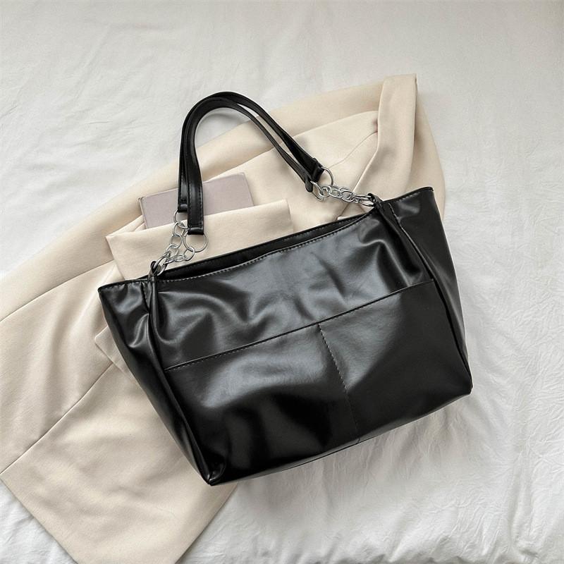 Stylish Versatile Large Capacity Tote Bag For Women In Black White Green And Brown