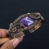 Sage Amethyst Gemstone Pure Copper Wire Wrapped Handmade Cuff/Bangle Jewelry