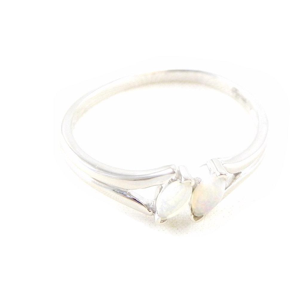 Серебряное кольцо 'Богиня Опала' Белое серебро (родий) - 5 мм