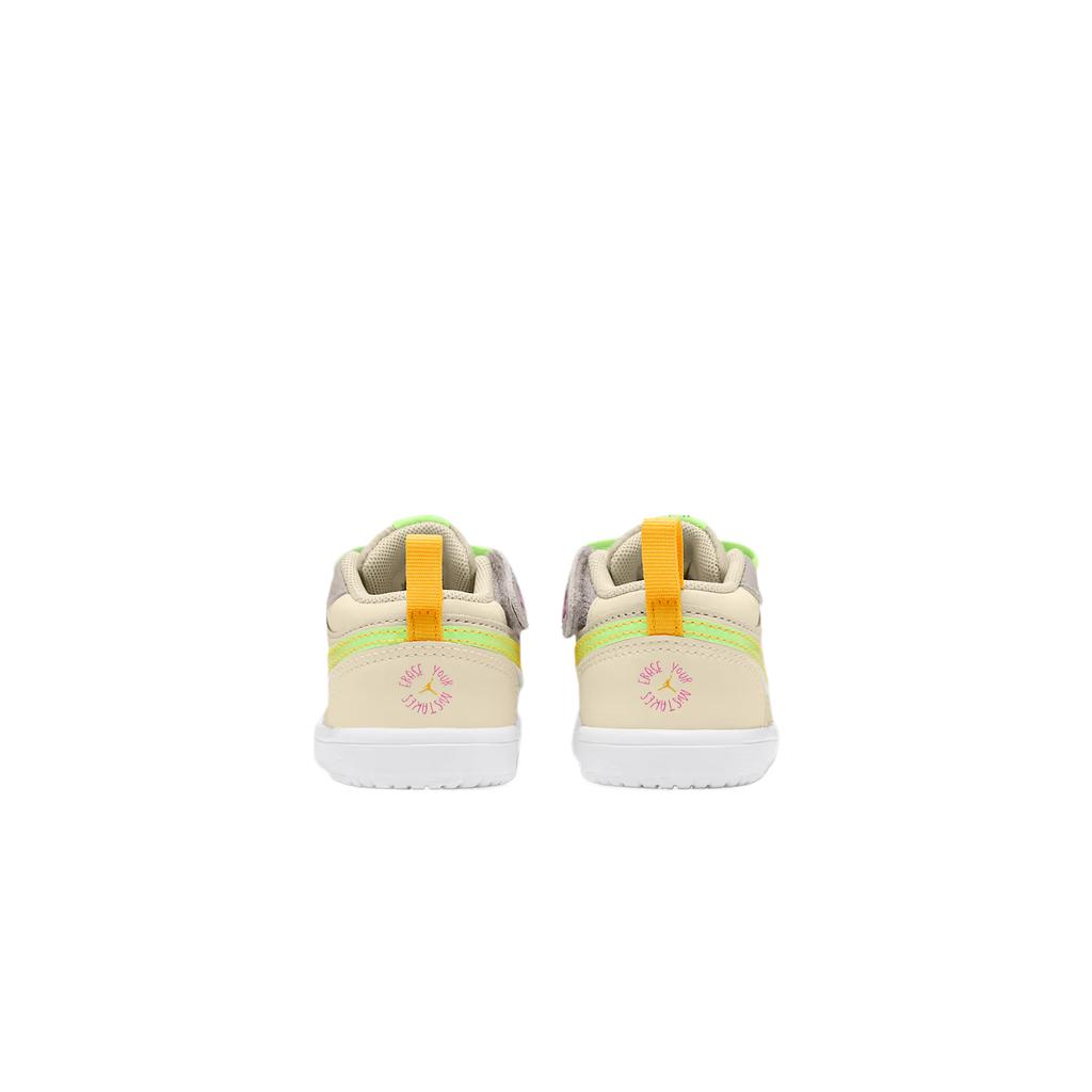 Jordan 1 Кожаные низкие кеды для малышей Желтые HQ5776-001