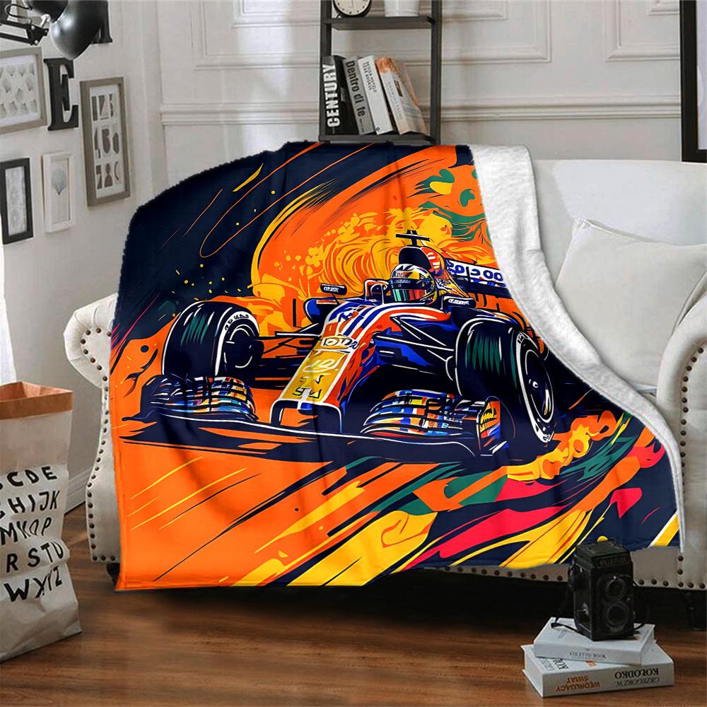 1pc Racing Speed Lightweight Flannel Blanket, Comfortable and Warm Blanket, for Office and Camping Sofa Bed, Livingroom163