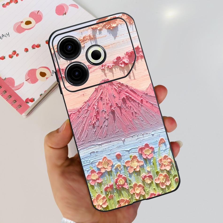 Чехол для телефона Tecno Pova 6 Neo Pova6 Neo 4G 2024 Элегантный принт Мягкий силикон ТПУ Чехлы