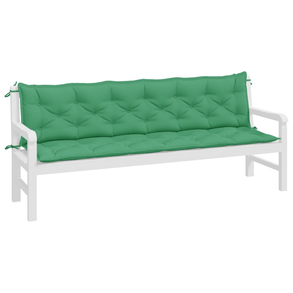 Garden Bench Cushions 2 pcs Green 200 x 50 x 7 cm Oxford Fabric